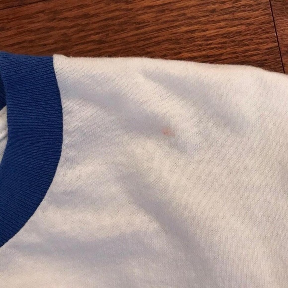 MENS 2008 RINGER SHIRT BLUE WHITE BUDDY WALK DOWN SYNDROME - Picture 4 of 4